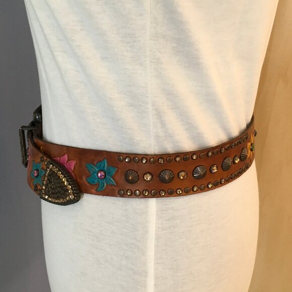 RN Design Brown Rhinestone Belt - Size S-M main image 10